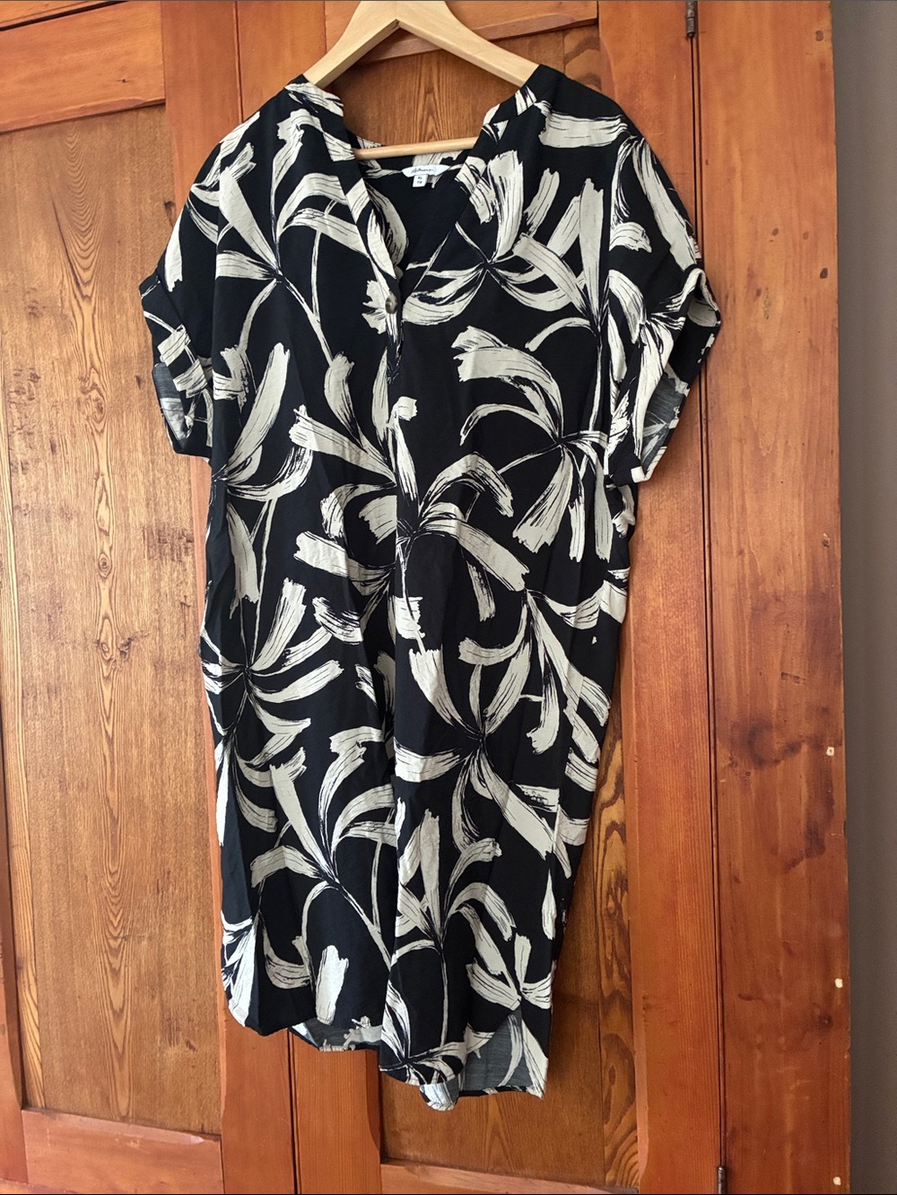Black and Cream Printed Women's Dress